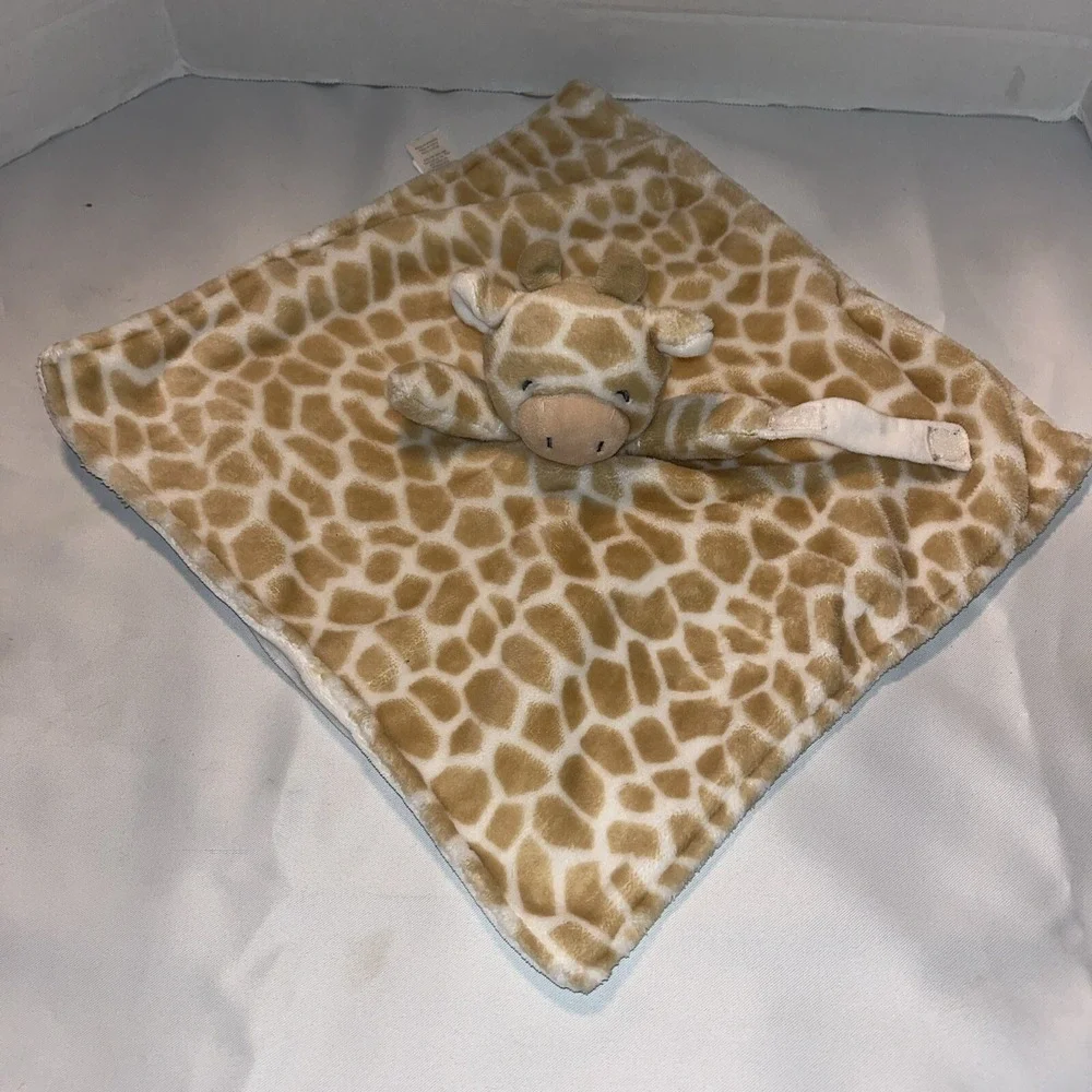 Carter's Giraffe Lovey Security Blanket Pacifier Holder‎ Tan White Plush